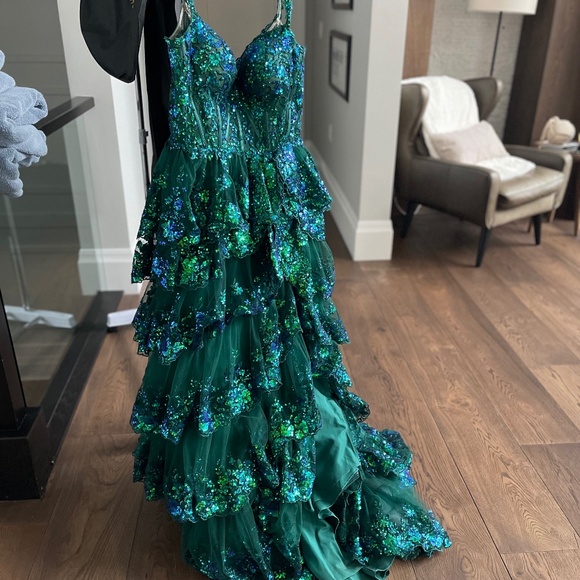 Prom Dress Emerald Green - Sherri Hill No 55500 - Picture 1 of 5